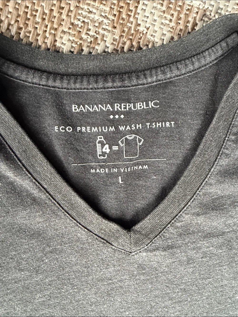 Banana Republic Men’s V-Neck T-Shirt in Dark Gray